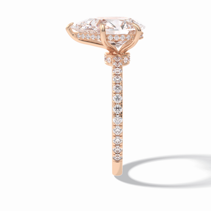 Pear Hidden Halo & Pave Lab Grown Diamond Engagement Ring
