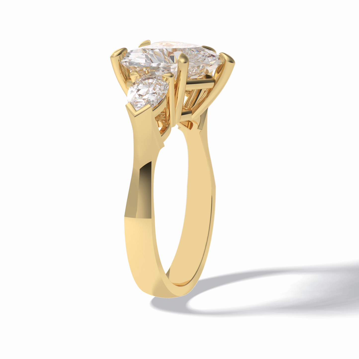 Heart Three Stone Lab Grown Diamond Engagement Ring