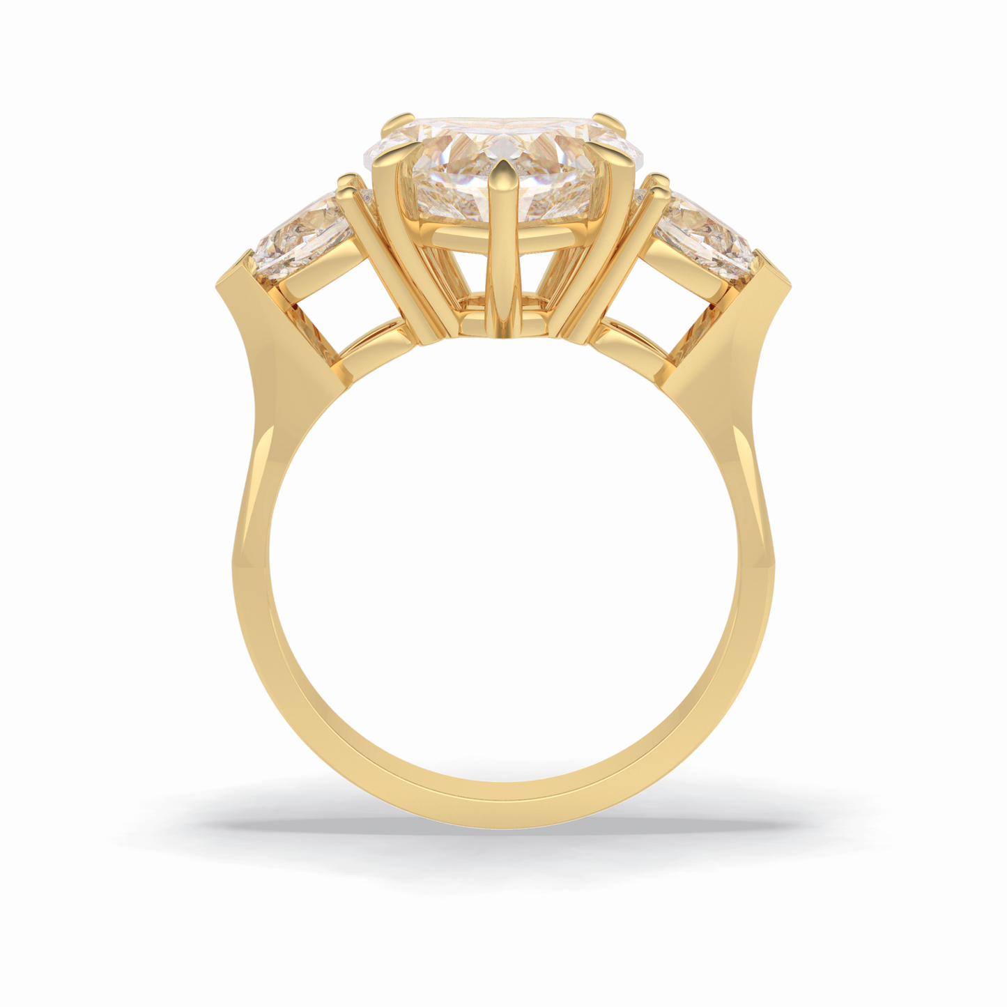 Heart Three Stone Lab Grown Diamond Engagement Ring