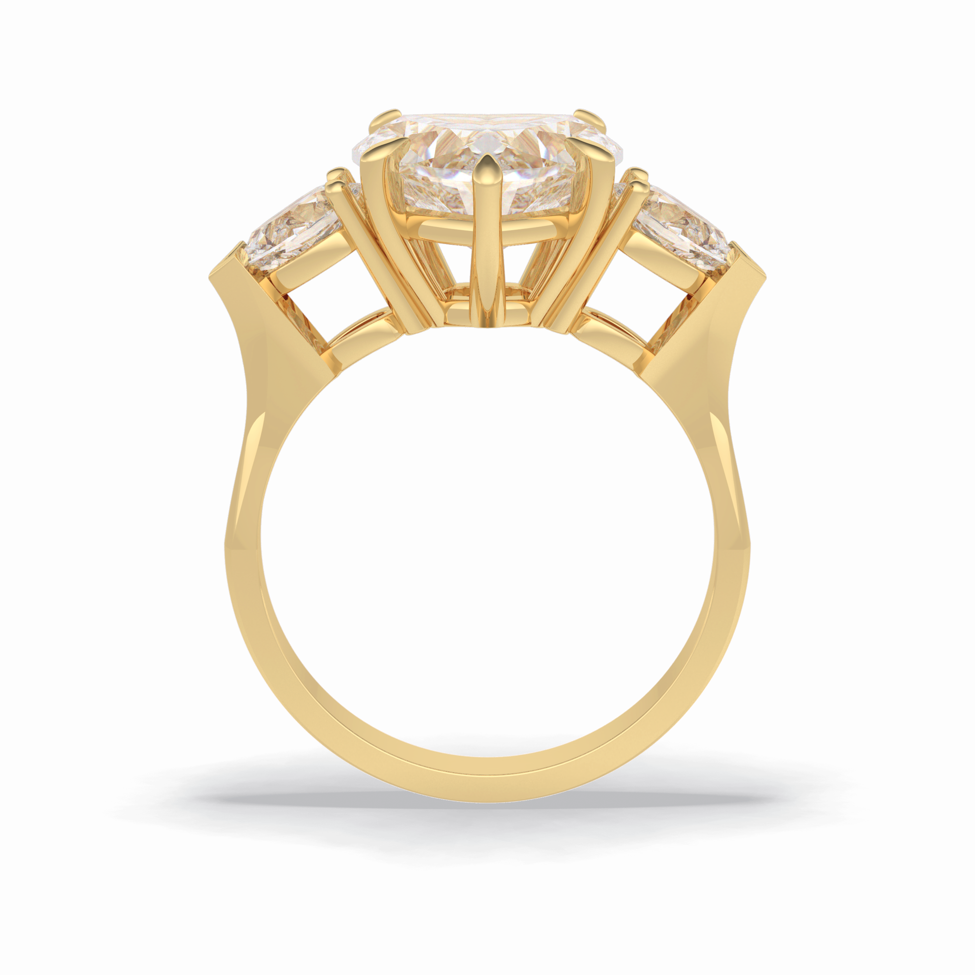 Heart Three Stone Lab Grown Diamond Engagement Ring