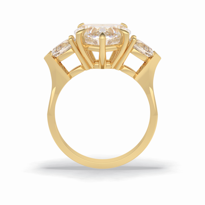 Heart Three Stone Lab Grown Diamond Engagement Ring