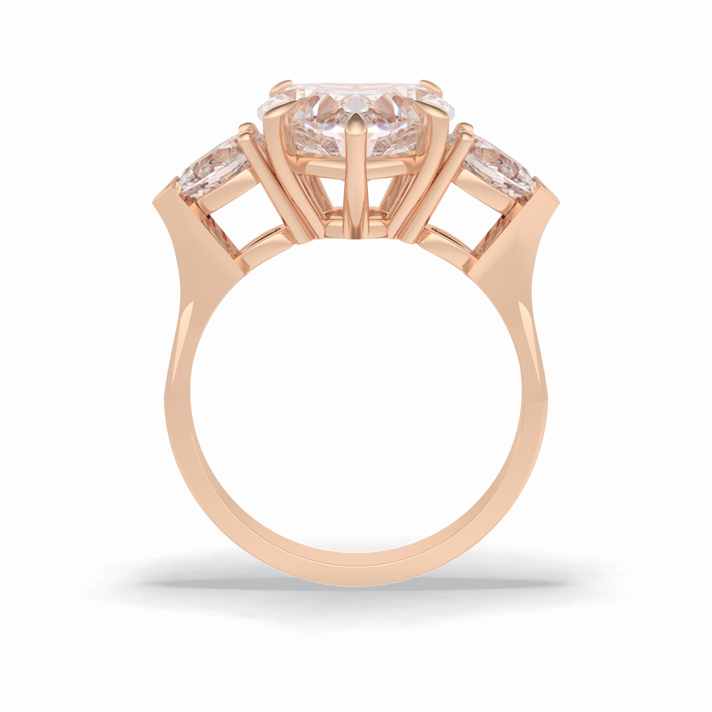 Heart Three Stone Lab Grown Diamond Engagement Ring