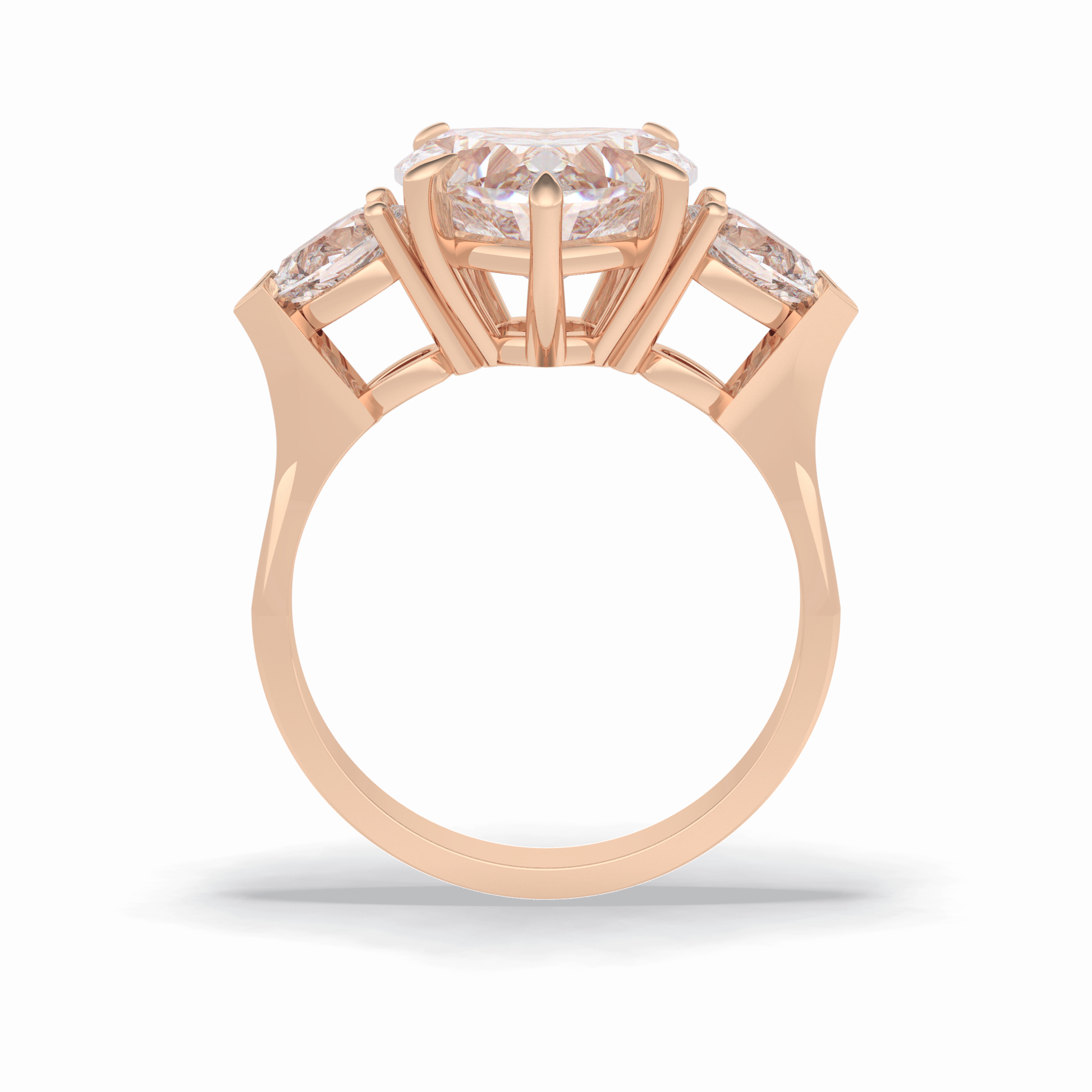 Heart Three Stone Lab Grown Diamond Engagement Ring