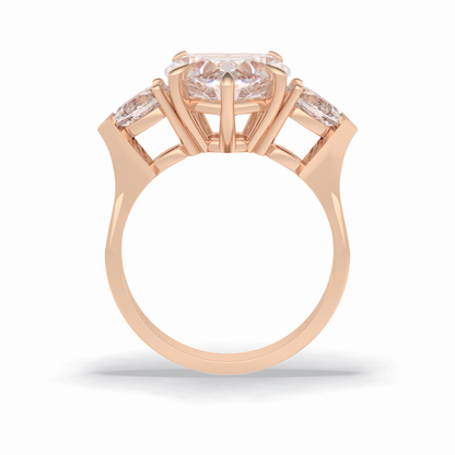 Heart Three Stone Lab Grown Diamond Engagement Ring