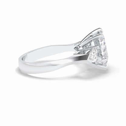 Heart Three Stone Lab Grown Diamond Engagement Ring