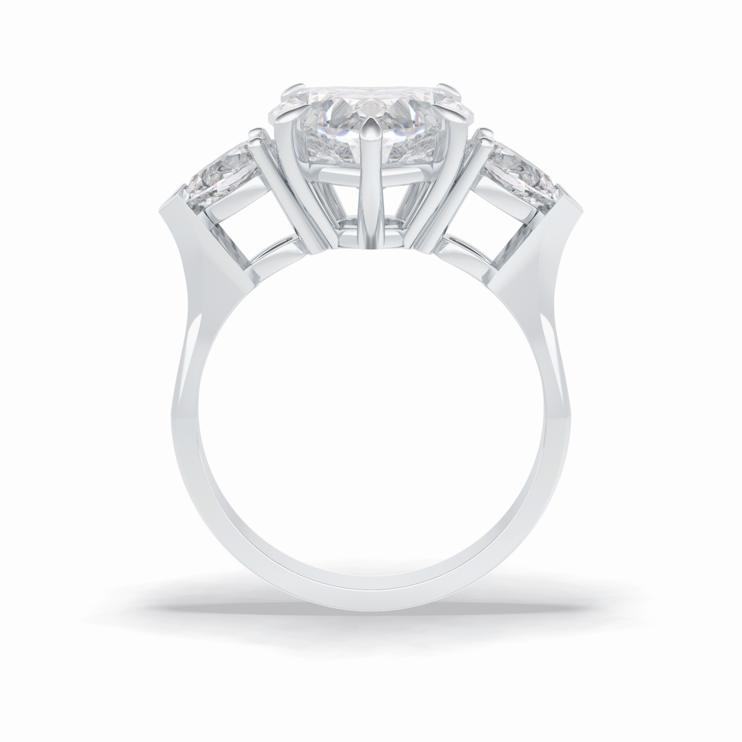 Heart Three Stone Lab Grown Diamond Engagement Ring