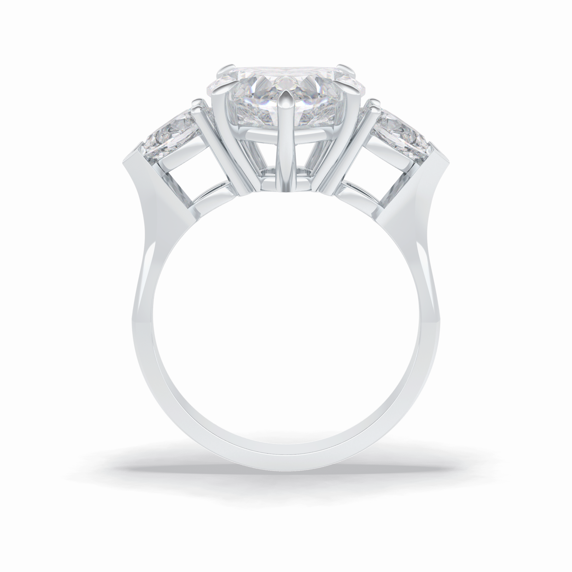 Heart Three Stone Lab Grown Diamond Engagement Ring