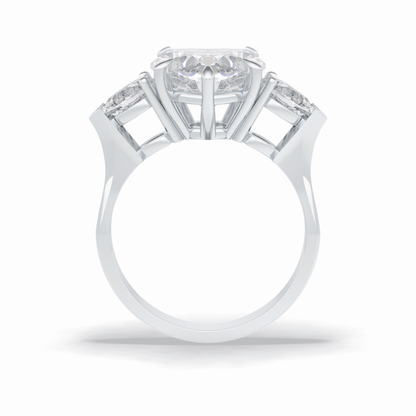 Heart Three Stone Lab Grown Diamond Engagement Ring
