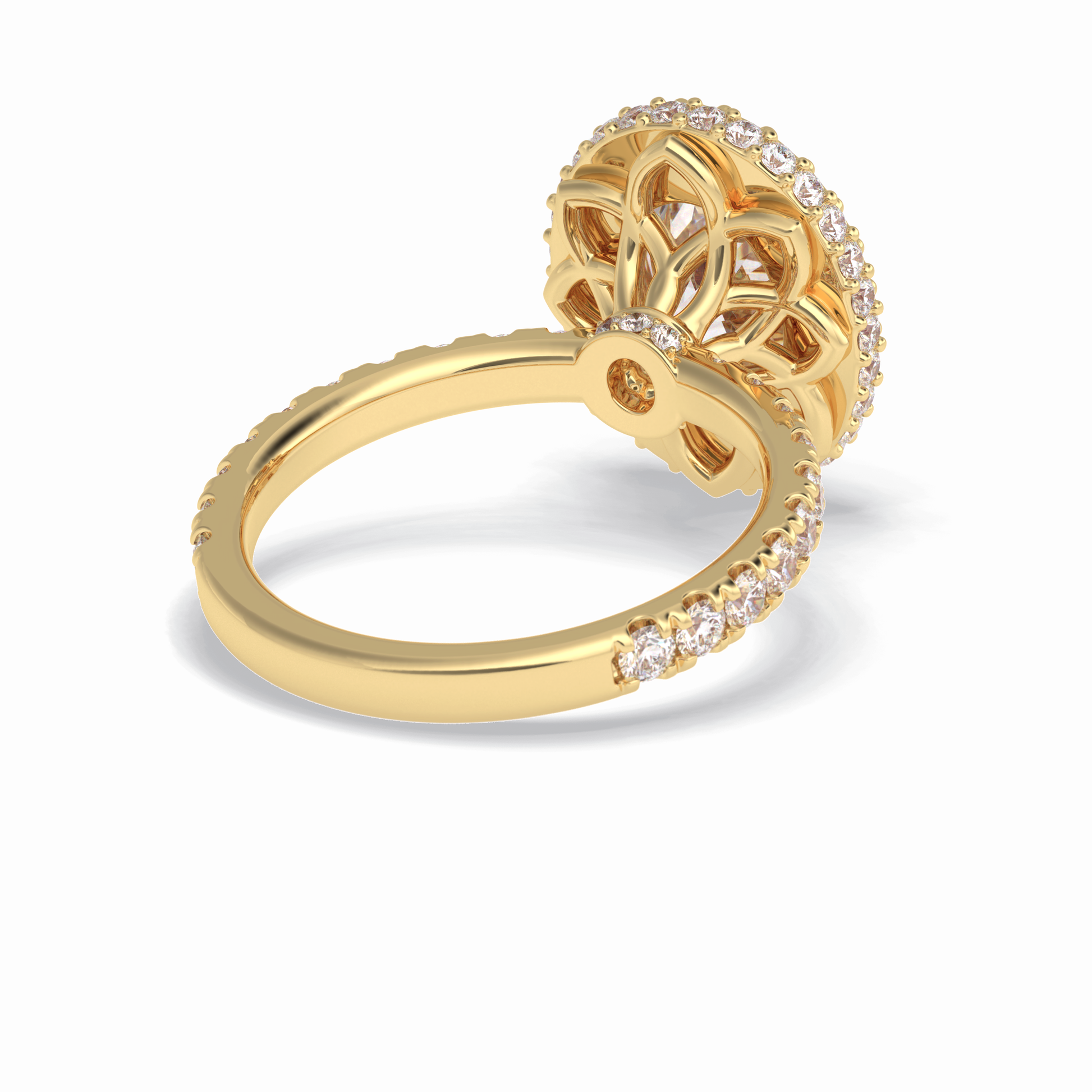 Oval Halo & Pave Lab Grown Diamond Engagement Ring