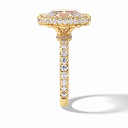 Oval Halo & Pave Lab Grown Diamond Engagement Ring