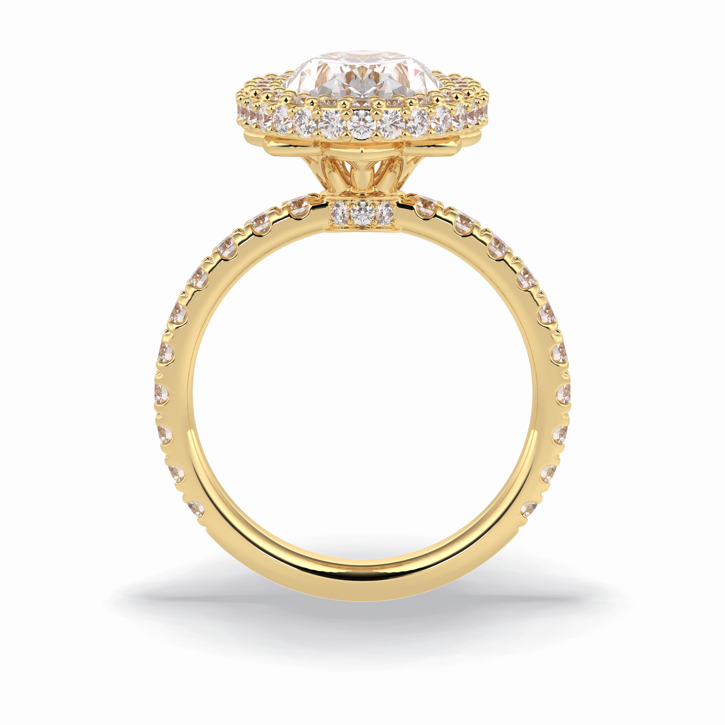 Oval Halo & Pave Lab Grown Diamond Engagement Ring