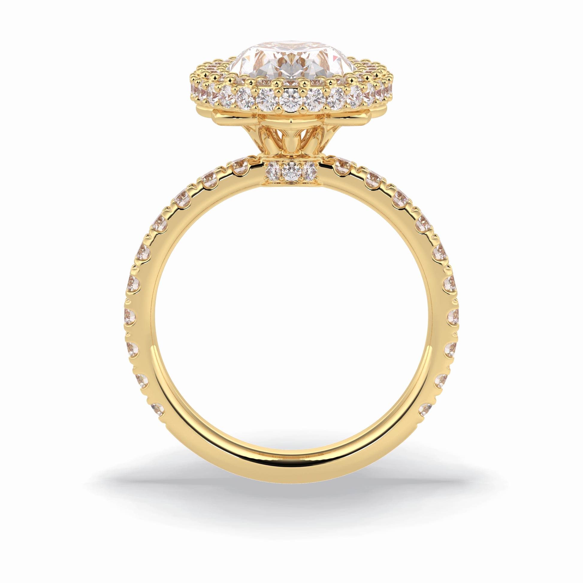 Oval Halo & Pave Lab Grown Diamond Engagement Ring