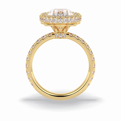 Oval Halo & Pave Lab Grown Diamond Engagement Ring