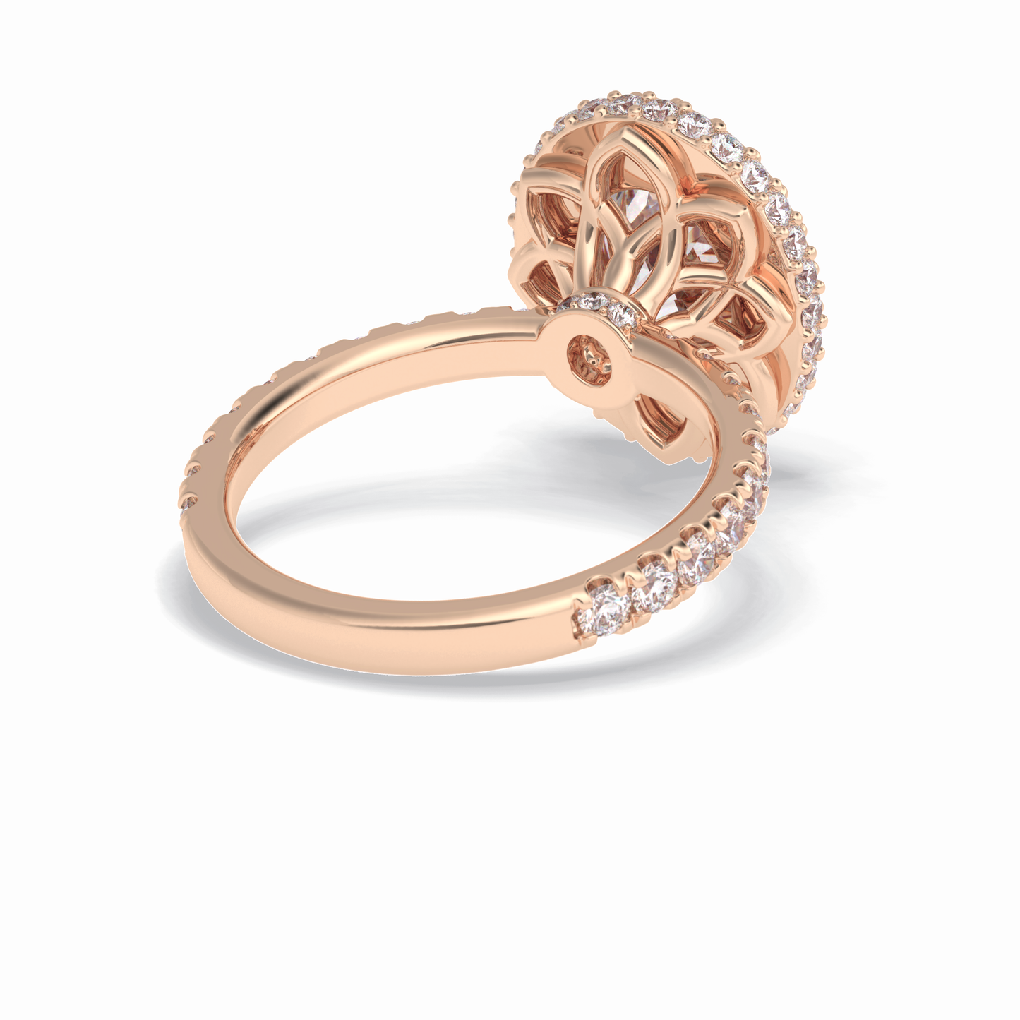 Oval Halo & Pave Lab Grown Diamond Engagement Ring