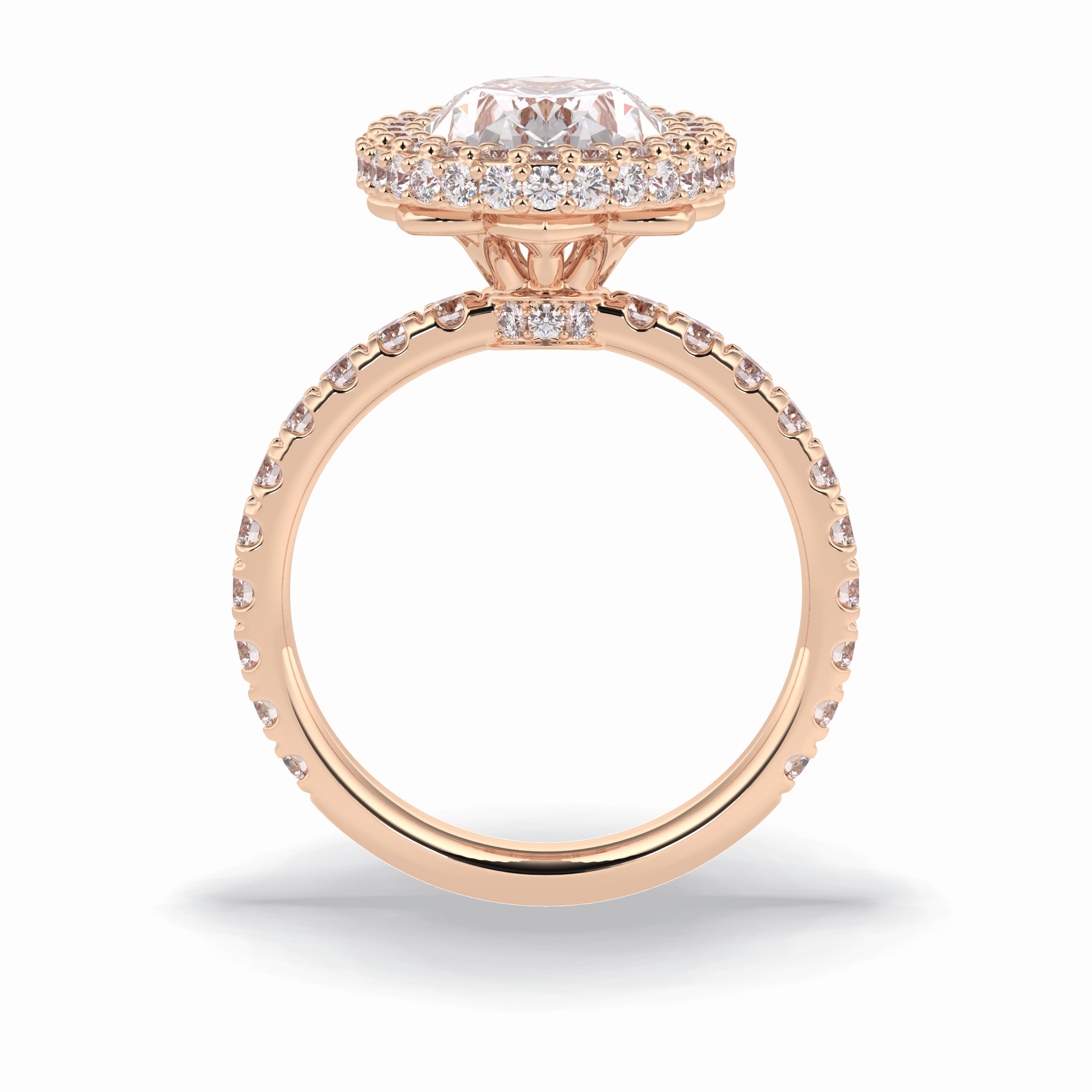 Oval Halo & Pave Lab Grown Diamond Engagement Ring