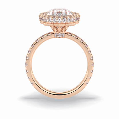 Oval Halo & Pave Lab Grown Diamond Engagement Ring
