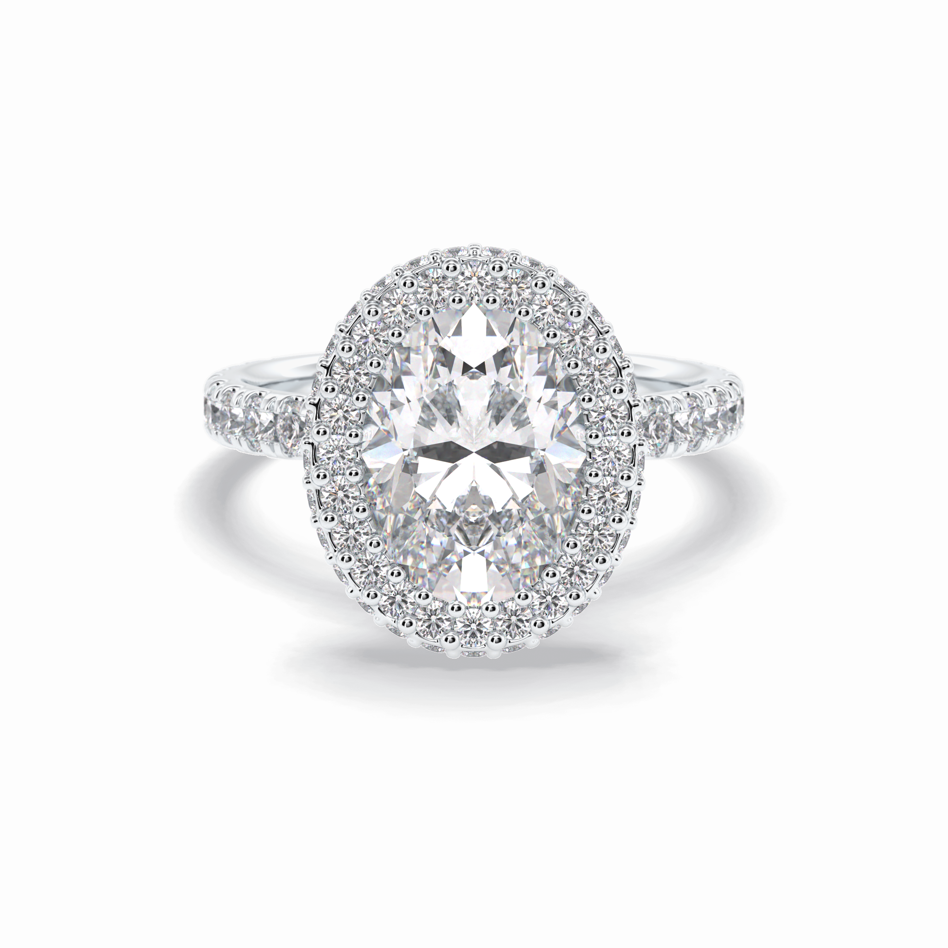 Oval Halo & Pave Lab Grown Diamond Engagement Ring