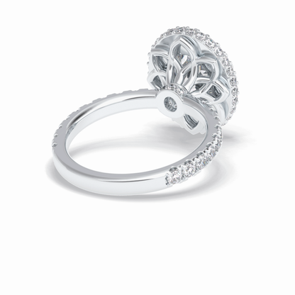 Oval Halo & Pave Lab Grown Diamond Engagement Ring