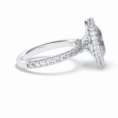 Oval Halo & Pave Lab Grown Diamond Engagement Ring