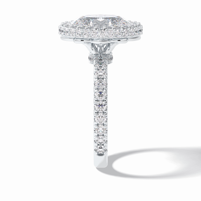 Oval Halo & Pave Lab Grown Diamond Engagement Ring