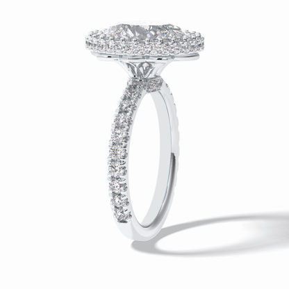 Oval Halo & Pave Lab Grown Diamond Engagement Ring