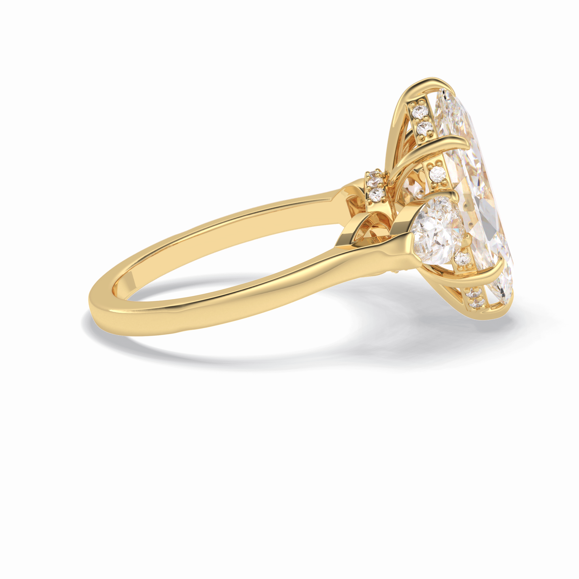 Marquise Three Stone Lab Grown Diamond Engagement Ring
