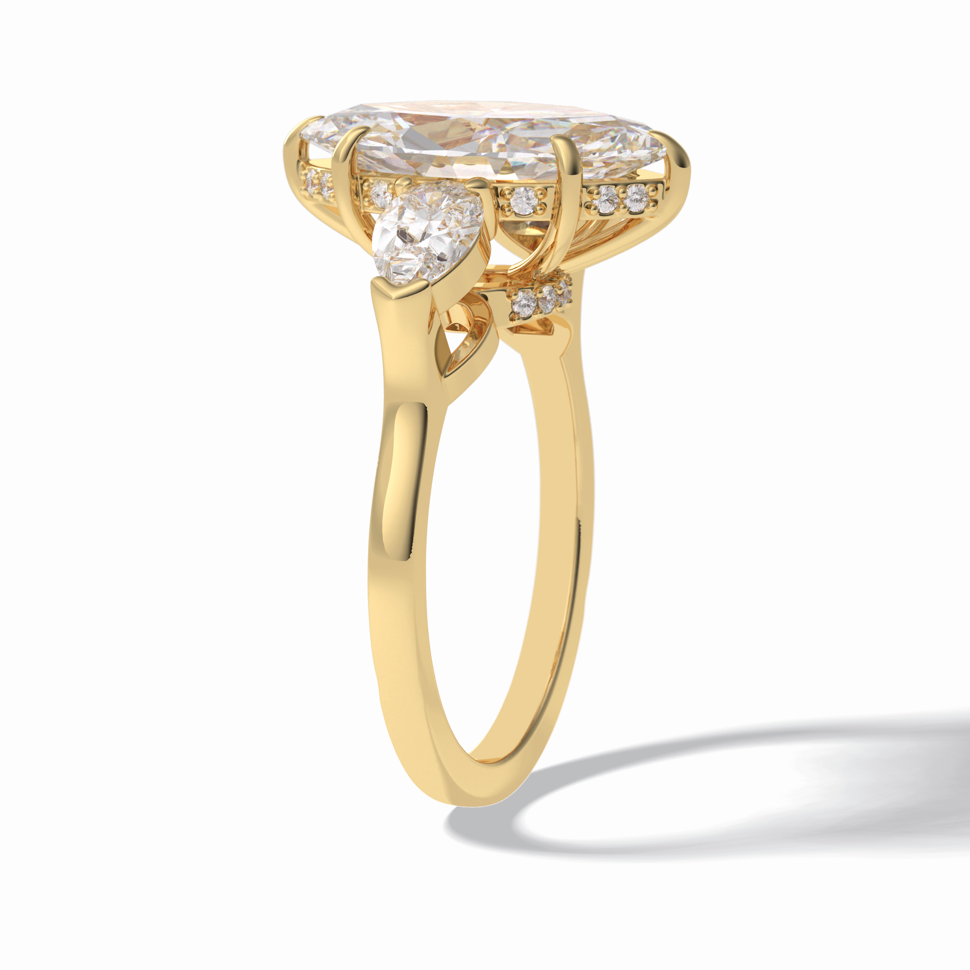 Marquise Three Stone Lab Grown Diamond Engagement Ring