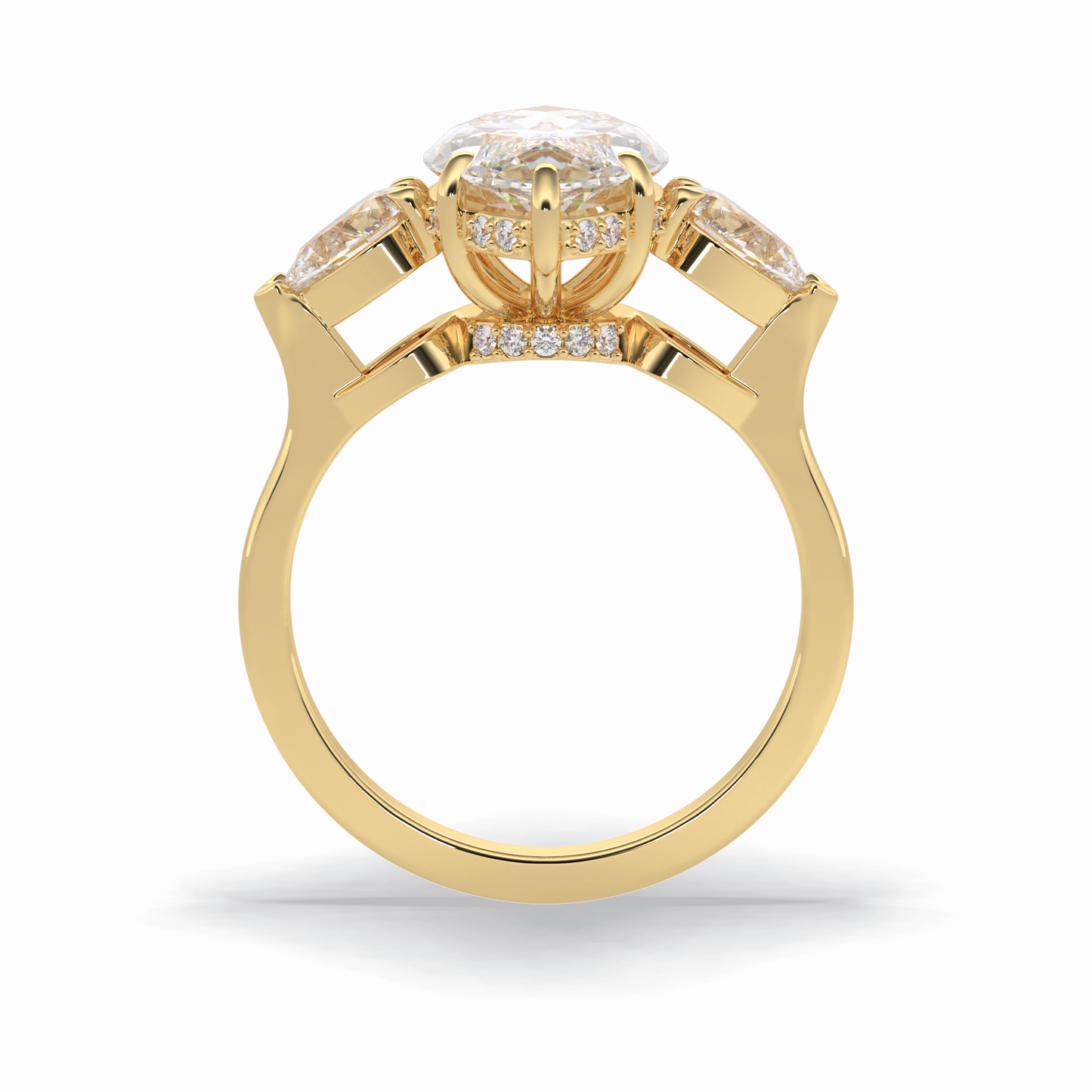 Marquise Three Stone Lab Grown Diamond Engagement Ring