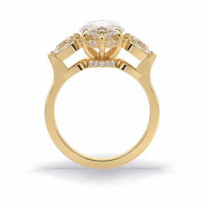 Marquise Three Stone Lab Grown Diamond Engagement Ring