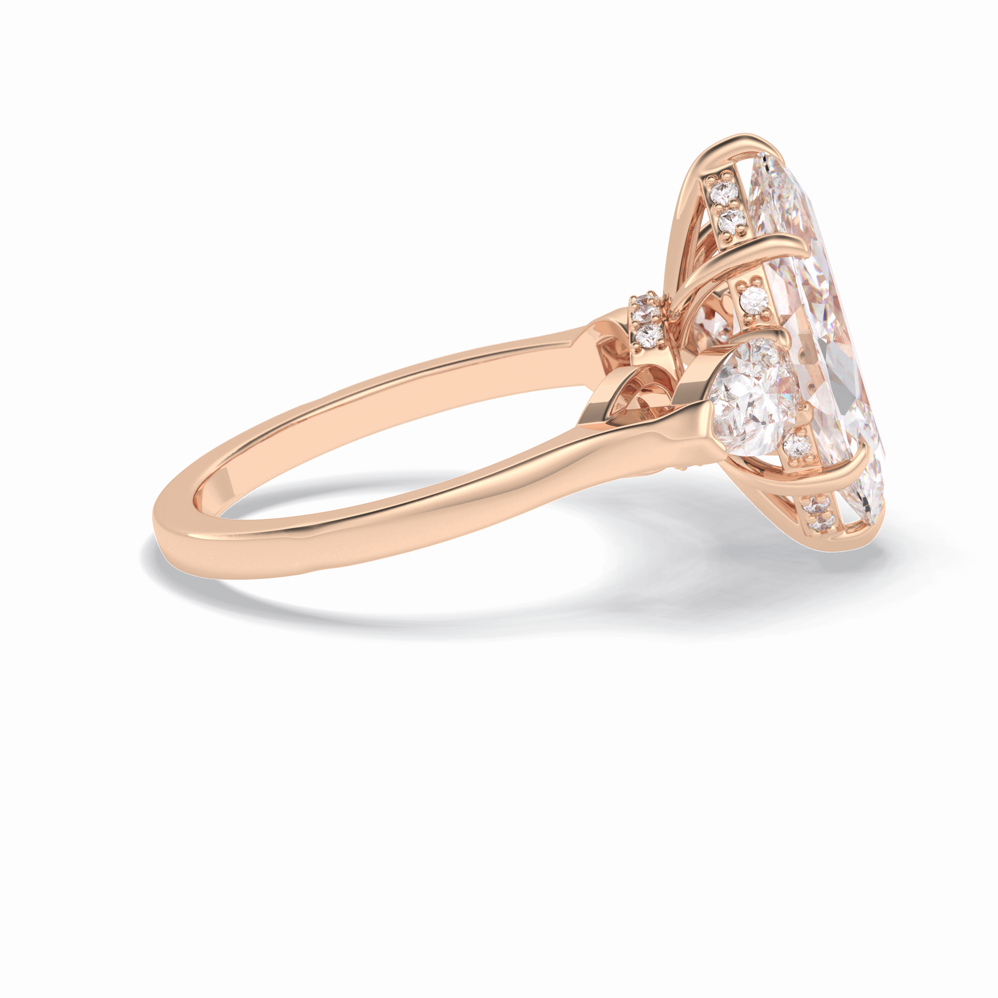 Marquise Three Stone Lab Grown Diamond Engagement Ring
