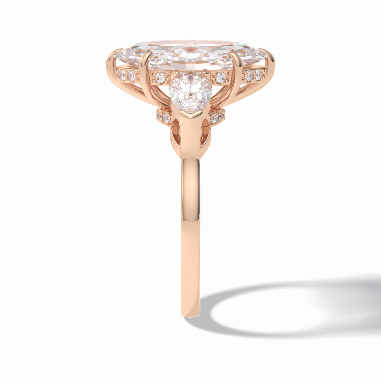 Marquise Three Stone Lab Grown Diamond Engagement Ring