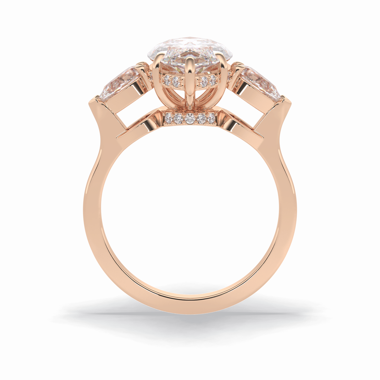 Marquise Three Stone Lab Grown Diamond Engagement Ring