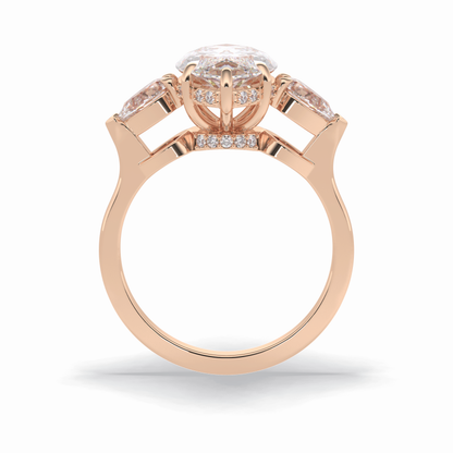 Marquise Three Stone Lab Grown Diamond Engagement Ring
