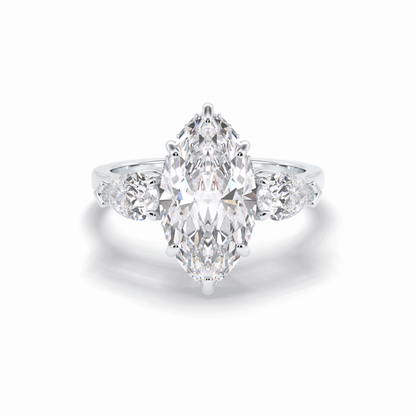 Marquise Three Stone Lab Grown Diamond Engagement Ring