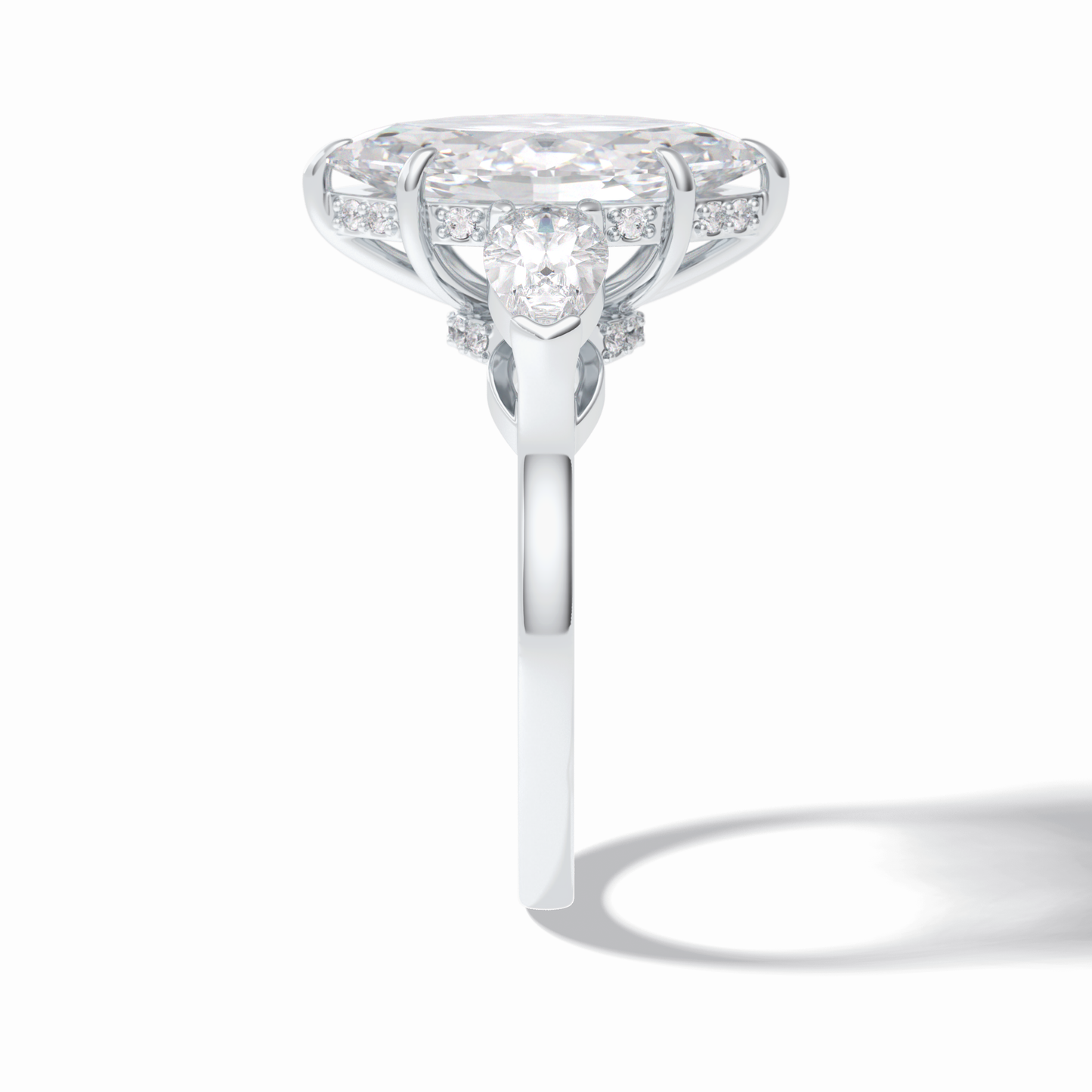 Marquise Three Stone Lab Grown Diamond Engagement Ring