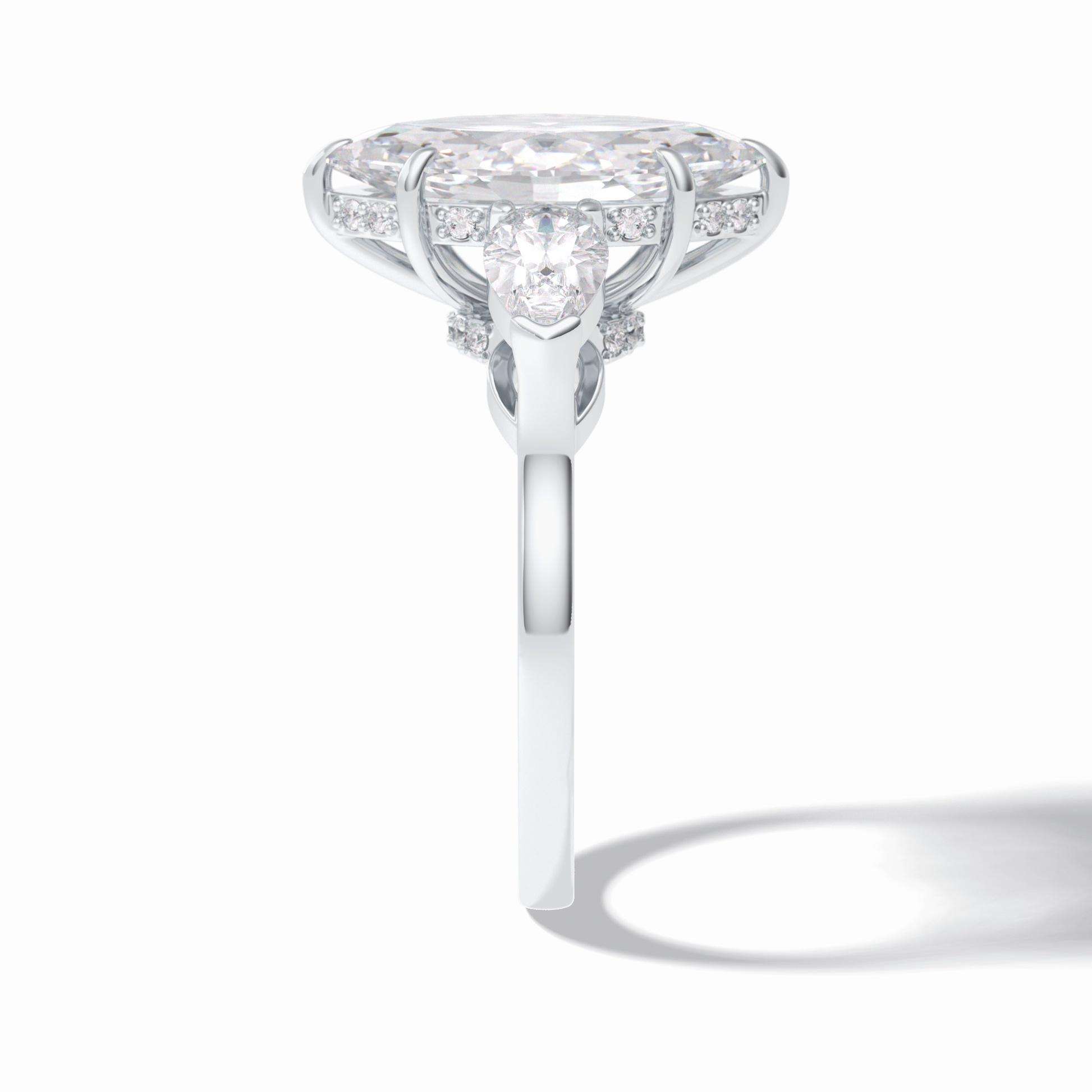 Marquise Three Stone Lab Grown Diamond Engagement Ring