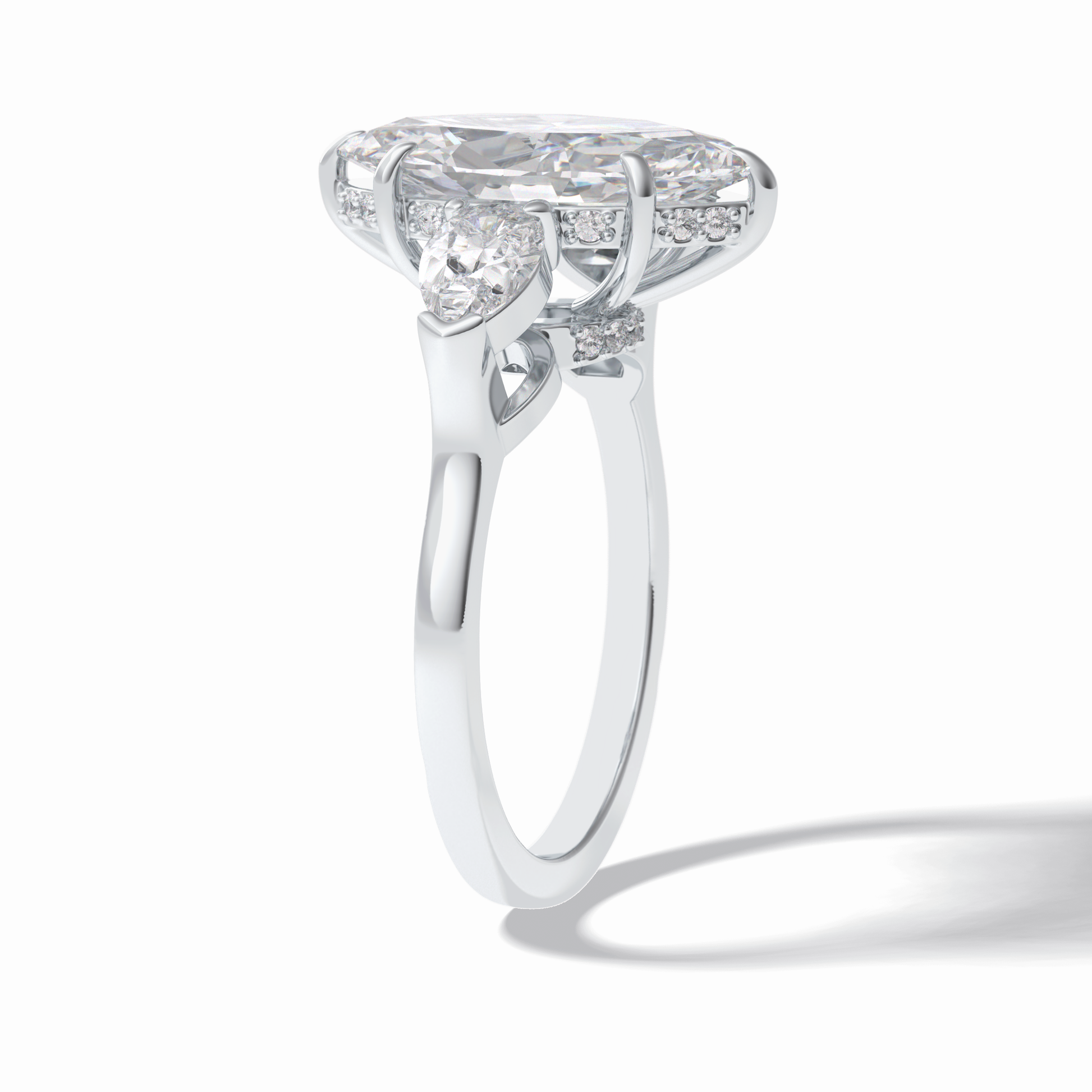 Marquise Three Stone Lab Grown Diamond Engagement Ring