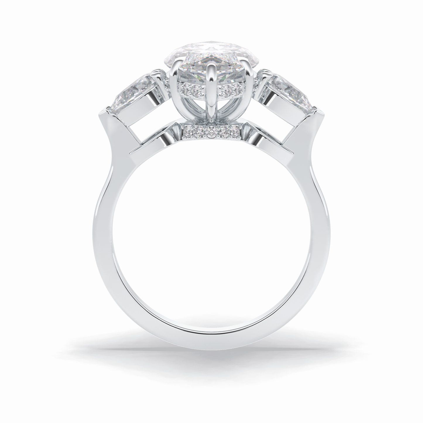 Marquise Three Stone Lab Grown Diamond Engagement Ring