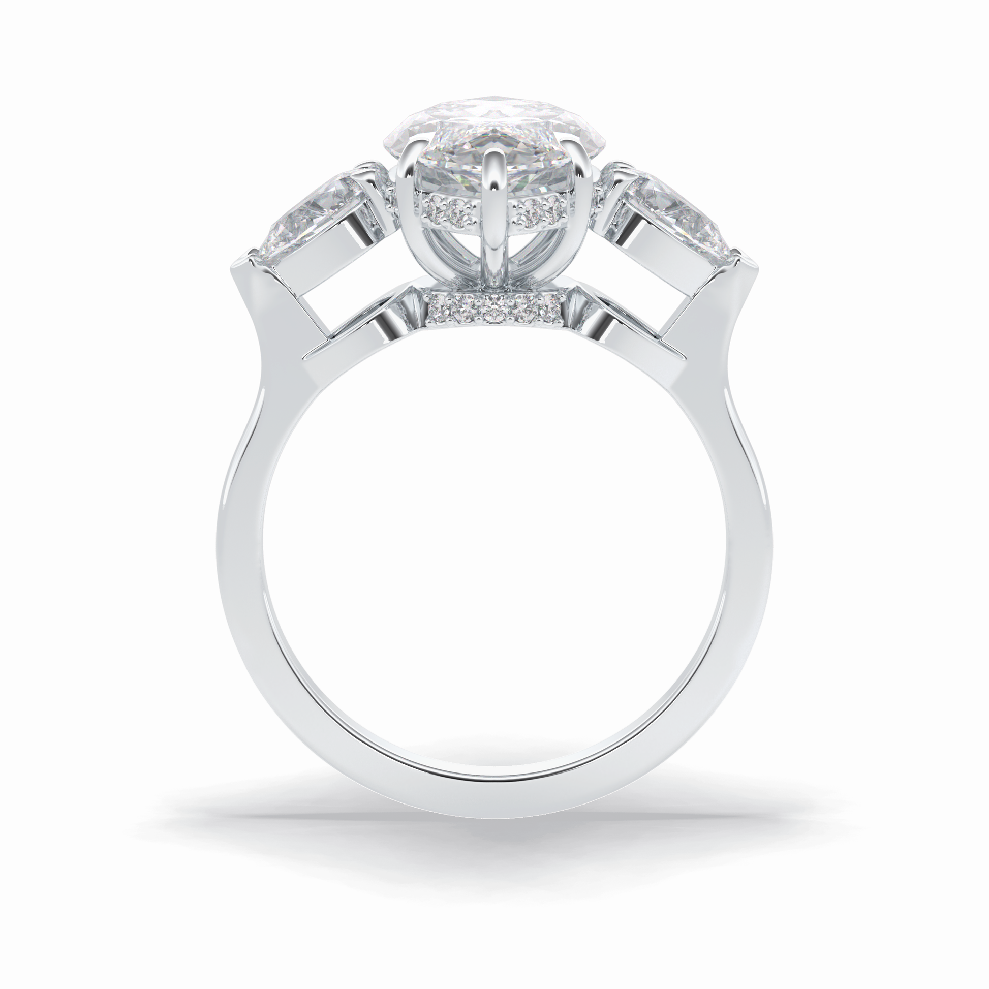 Marquise Three Stone Lab Grown Diamond Engagement Ring