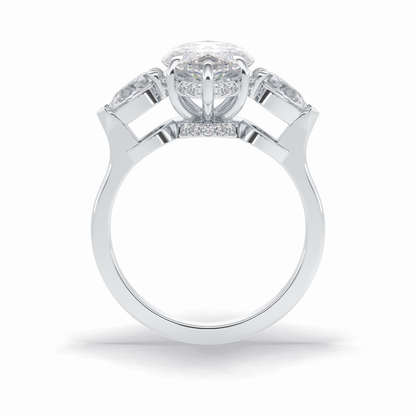 Marquise Three Stone Lab Grown Diamond Engagement Ring