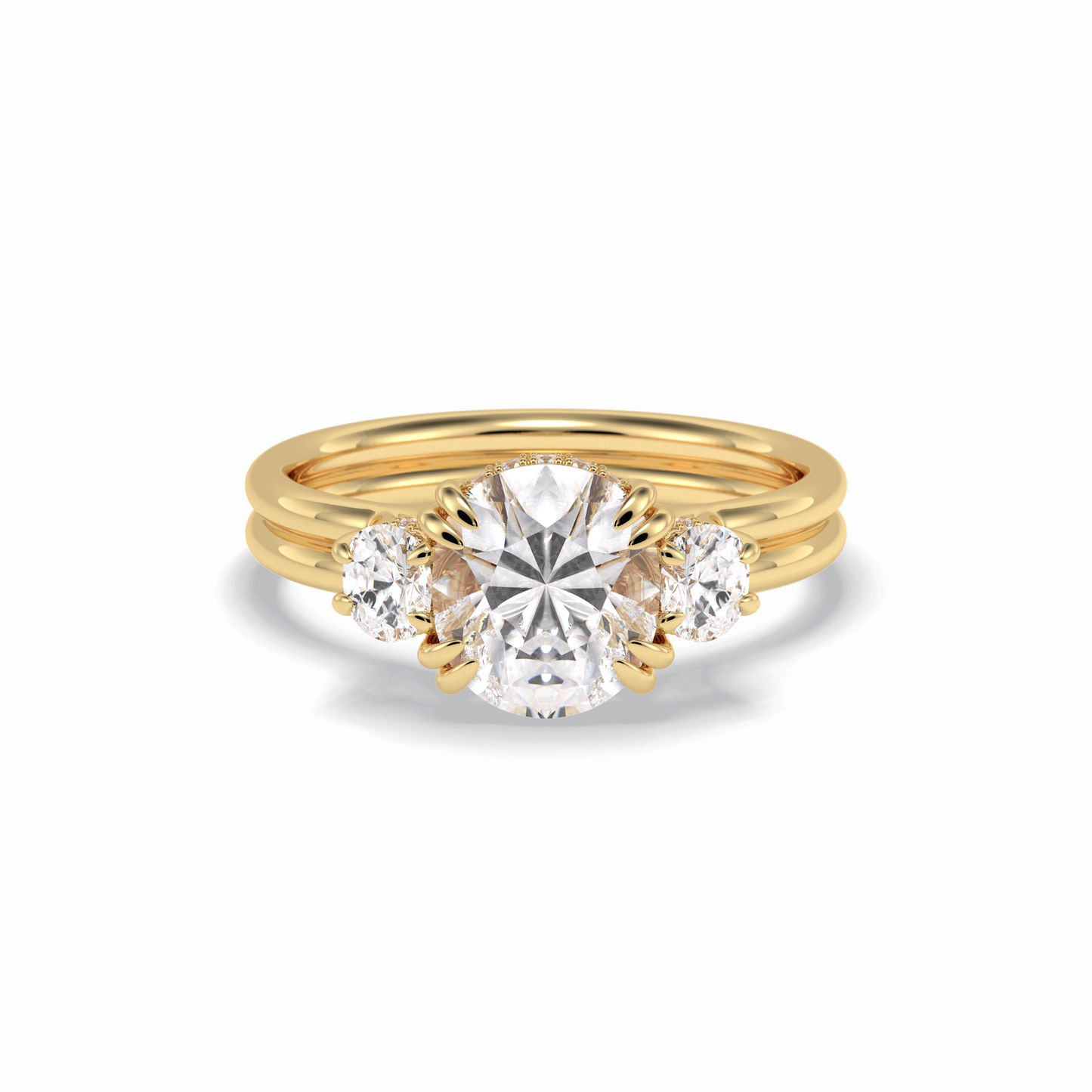 Round Three Stones Lab Grown Diamond Engagement Ring