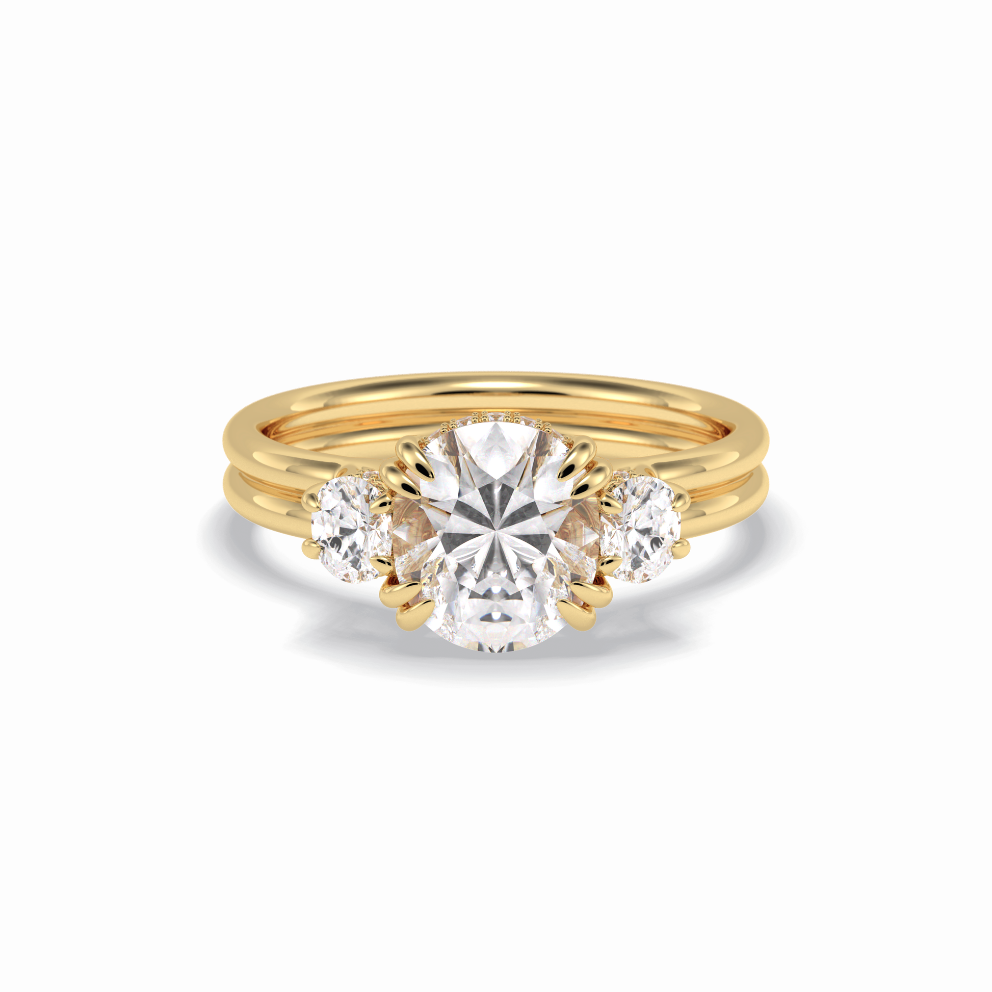 Round Three Stones Lab Grown Diamond Engagement Ring