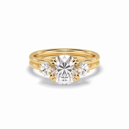 Round Three Stones Lab Grown Diamond Engagement Ring