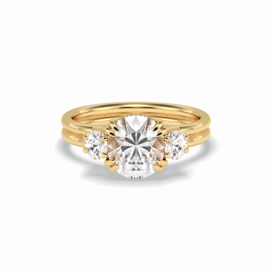 Round Three Stones Lab Grown Diamond Engagement Ring