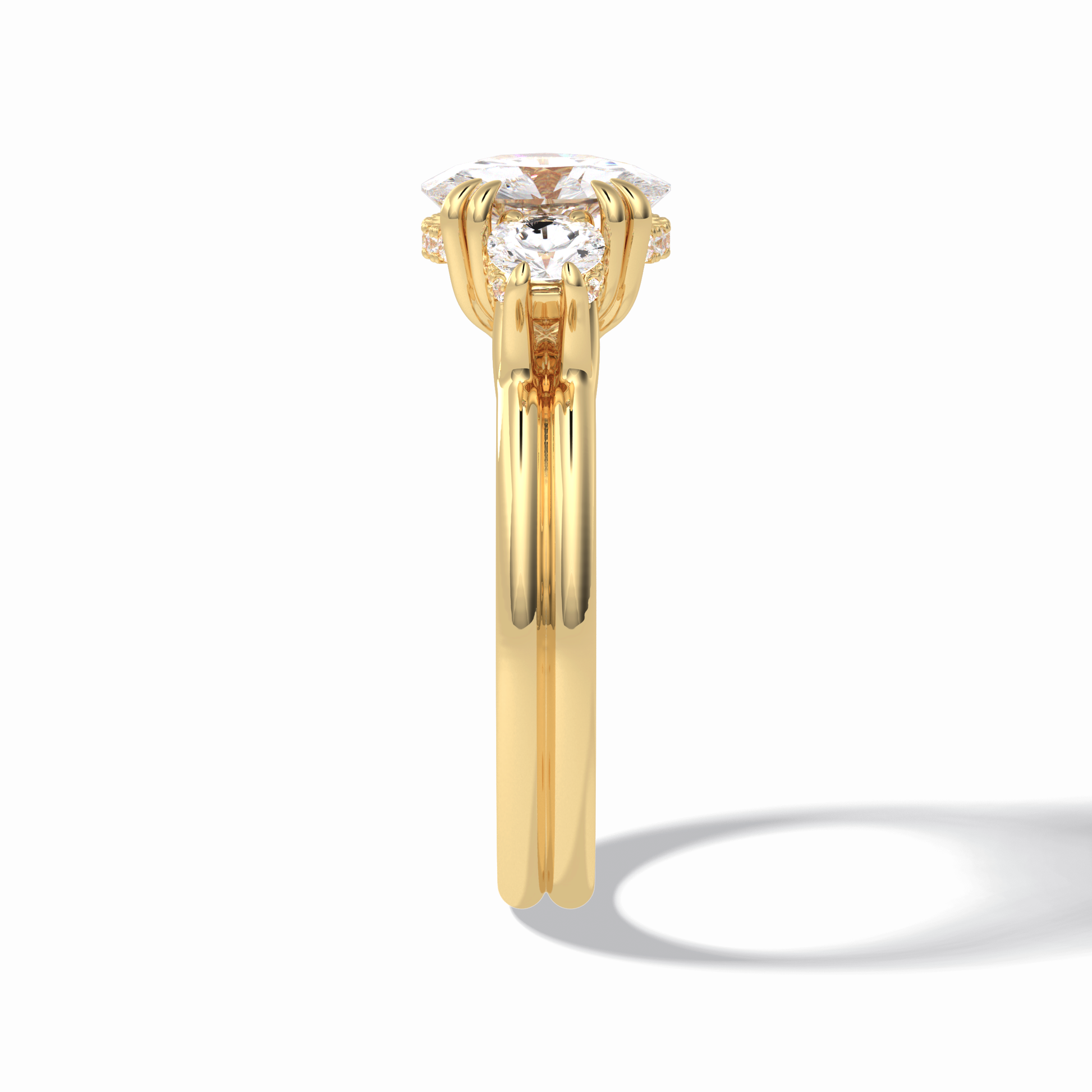 Round Three Stones Lab Grown Diamond Engagement Ring