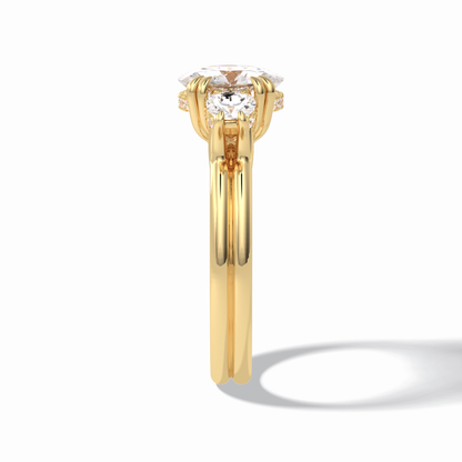 Round Three Stones Lab Grown Diamond Engagement Ring