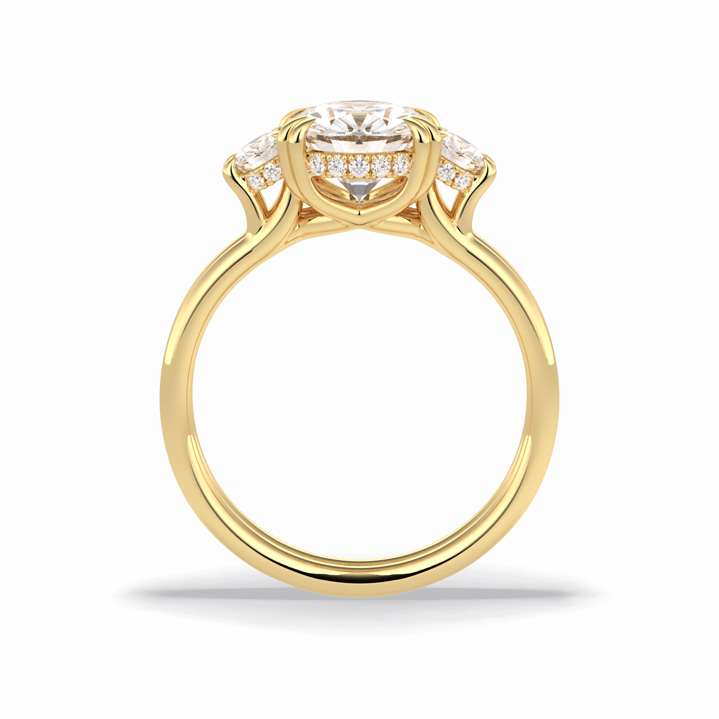 Round Three Stones Lab Grown Diamond Engagement Ring