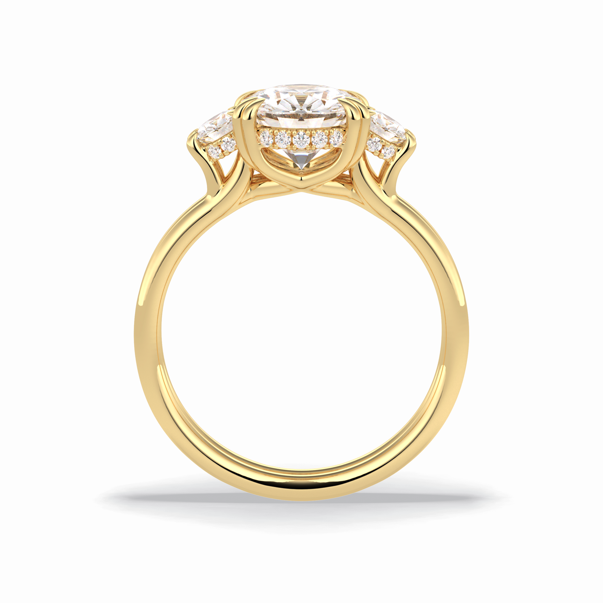 Round Three Stones Lab Grown Diamond Engagement Ring