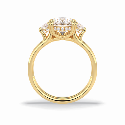 Round Three Stones Lab Grown Diamond Engagement Ring