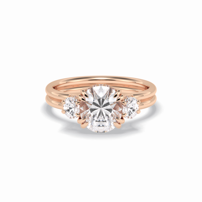 Round Three Stones Lab Grown Diamond Engagement Ring